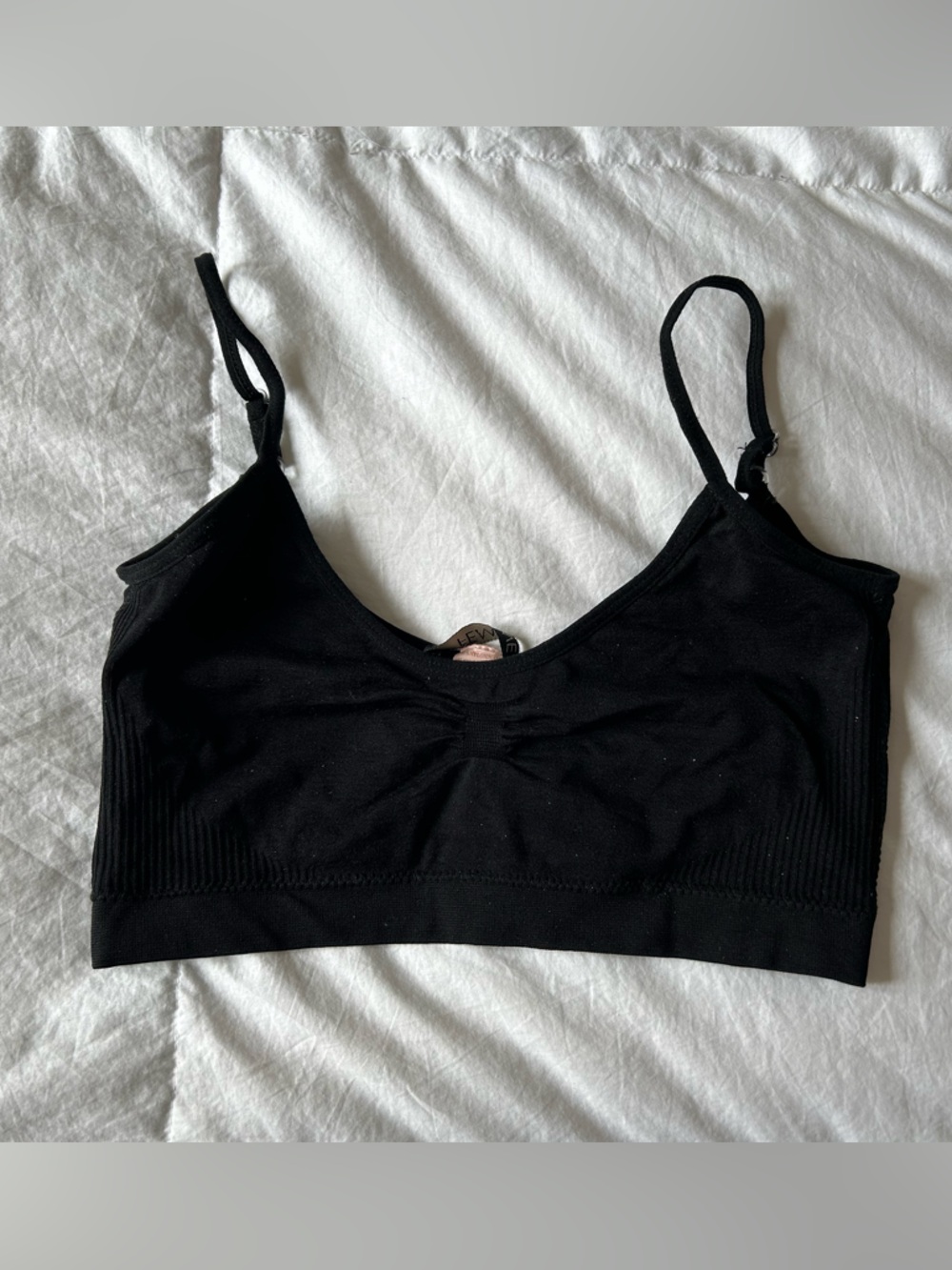Black Seamless Scoop Neck Bralette